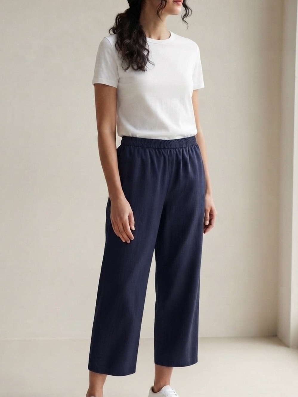Lemaire Sz S (36) Navy Relaxed Minimalist Classic Cropped Pants